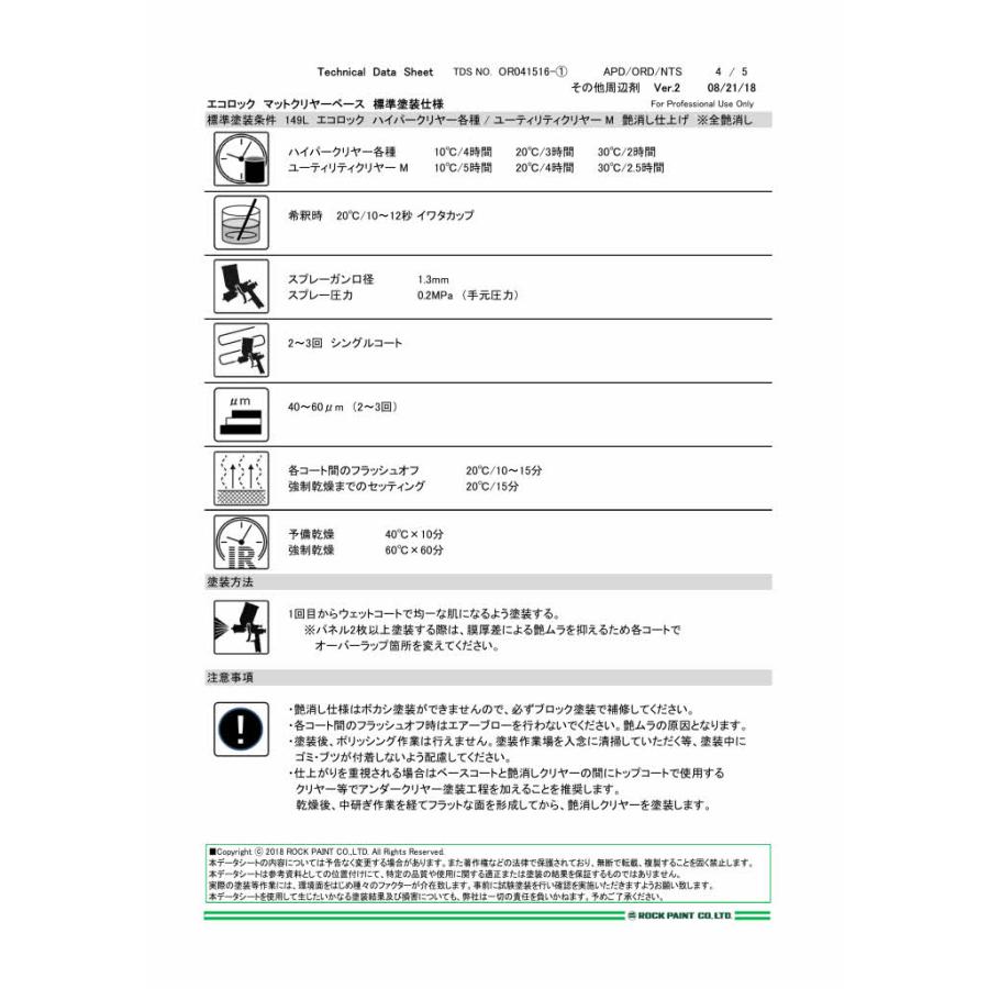 ロックペイント 149-0095 エコロック マットクリヤーベース 0.9Kg｜colortrim｜05