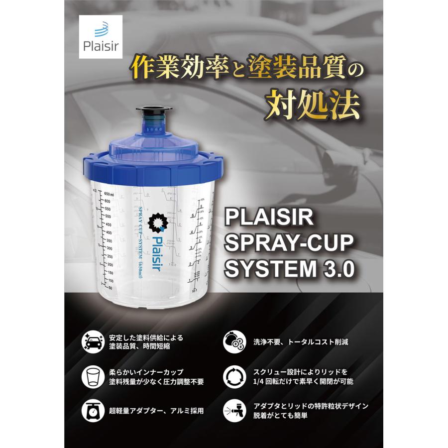 自動車塗装スプレーガンカップPlaisir PSS3.0 850ml PPS塗料 PLAISIR スプレーカップシステム PSS3.0 850ml プレジール 使い捨て
