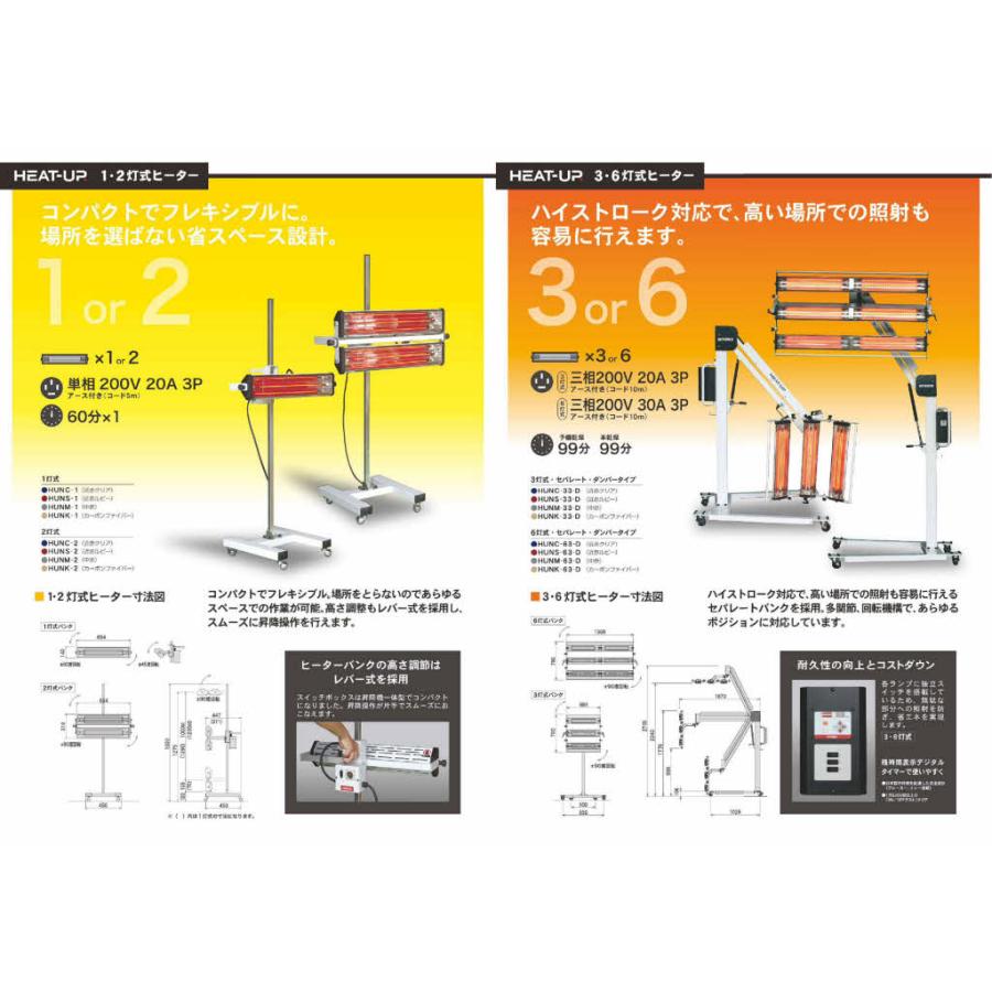 アンデックス スタンド式ヒーター ヒータッププラス 2灯式 HUN-2 