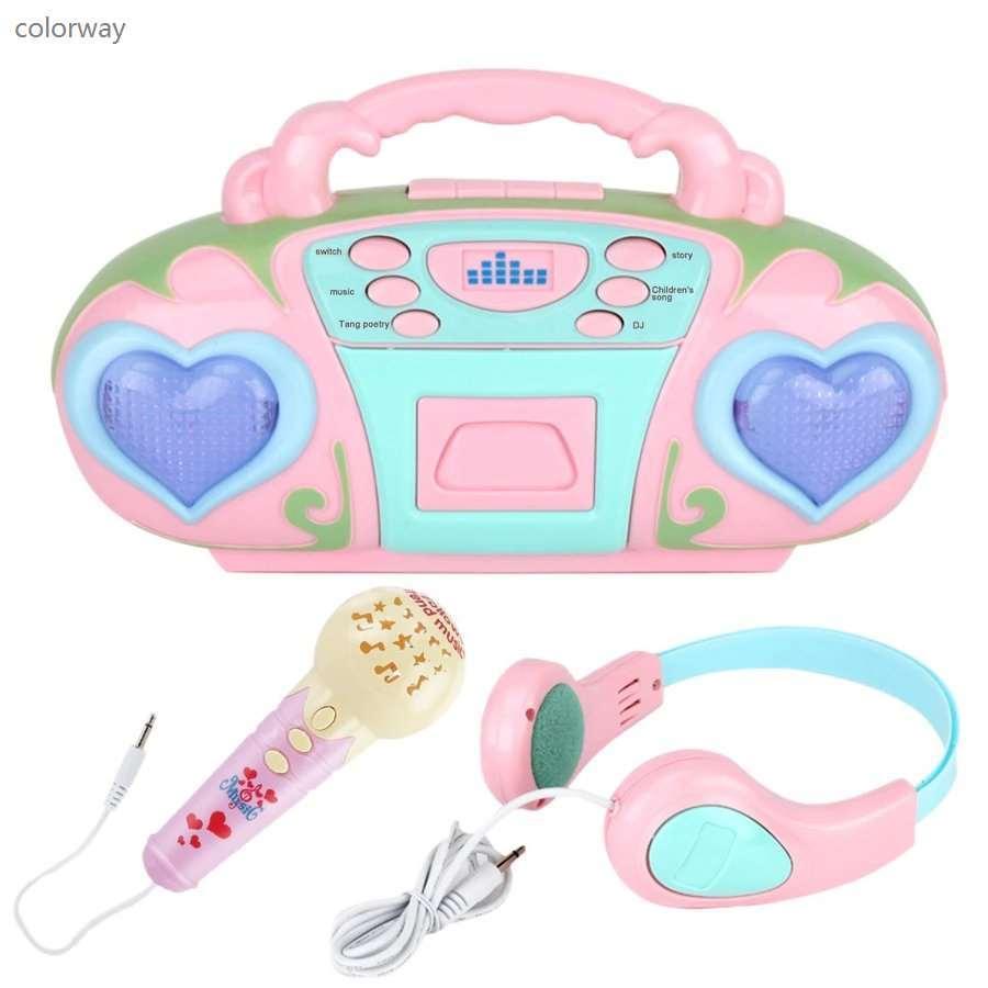 電子玩具 カラオケセット ピンク おもちゃ ラジオ マイク ヘッドフォン 音楽 再生 こども 子供プレゼント aek Colorway 通販 Yahoo ショッピング
