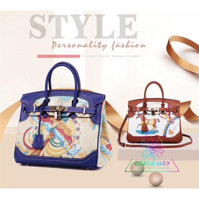 8色展開 バッグ レディース 本革 ハンドバッグ トートバッグ トート 革 ビジネス バーキンタイプバッグ バーキン風 レザー カバン プリント 人気 が高い