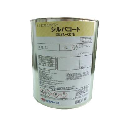 日本ペイント【シルバーコート】　アルミニウムペイント　ニッペ 楽天市場】シルバコート 4L(20〜30平米分) 日本ペイント ニッペ