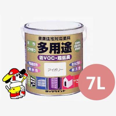ロックペイント 水性多用途（ツヤアリ）[7L]鉄部・木部・建物