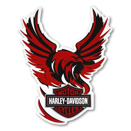 ステッカー バンパーデカール HARLEY-DAVIDSONハーレーダビッドソン メタリックイーグル（レッド） HDS-411 ア｜colour