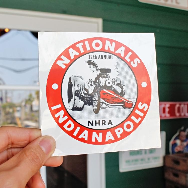 ヴィンテージレーシングデカール ”NHRA 12th NATIONALS INDIANAPOLIS” 縦10.8×横10.8cm | ブランド登録なし | 02