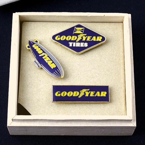 【SALE！】ピンバッジ ケース グッズ ギフトボックス入り ラペルピンズ 「GOOD YEAR（グッドイヤー）」3pcs セット | グッドイヤー | 01