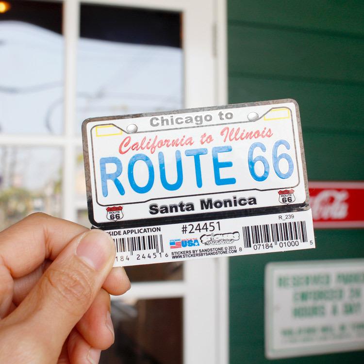 Route 66 ステッカーS ホワイトプリント Chicago to Santa Monica 縦4.5×横8.8cm #244｜colour｜04