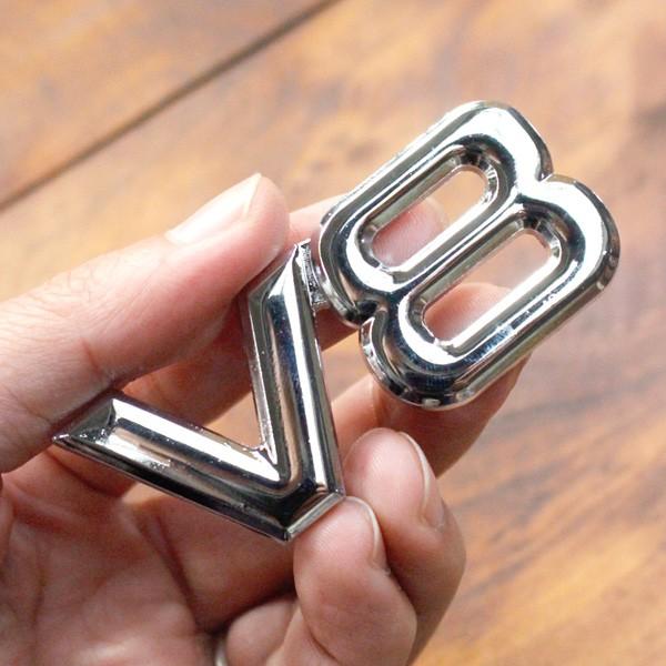 3D エンブレムステッカー 「V8」 カーアクセサリー 立体ステッカー クルマ アメリカ雑貨 アメリカン雑貨 | ブランド登録なし | 01