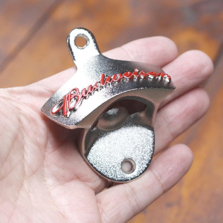 栓抜き 壁面 メタルウォールマウント ボトルオープナー バドワイザー