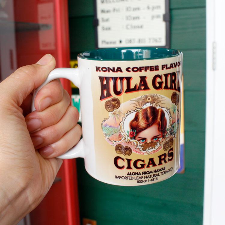 陶器製 マグカップ フラガール・コーヒー （グリーン） ハワイ お土産