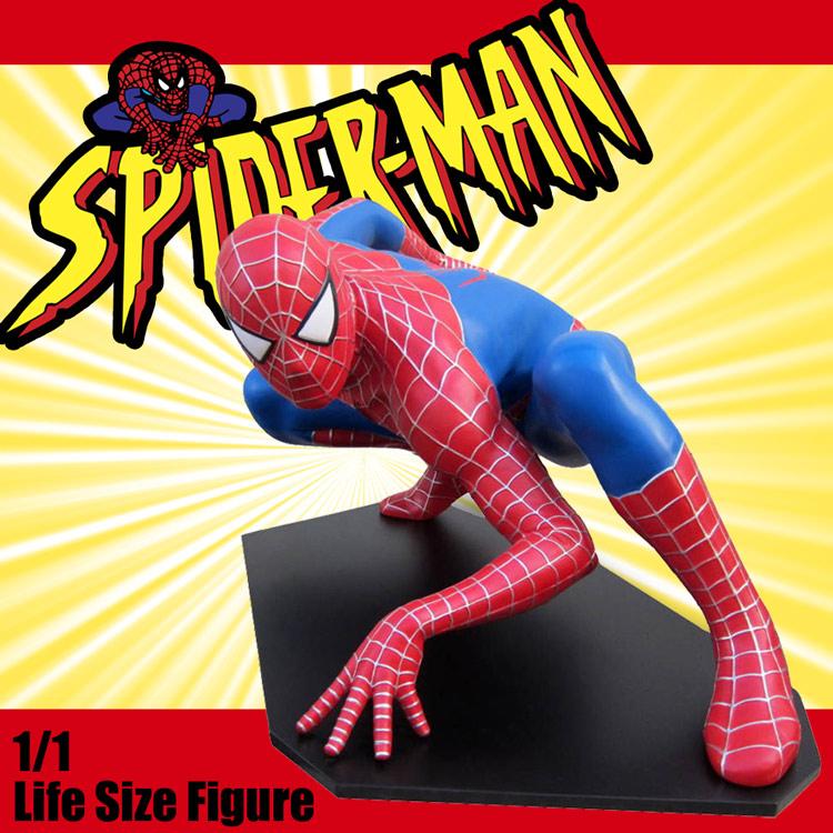 等身大フィギュア スパイダーマン しゃがみ・闘い FRP製 SPIDERMAN