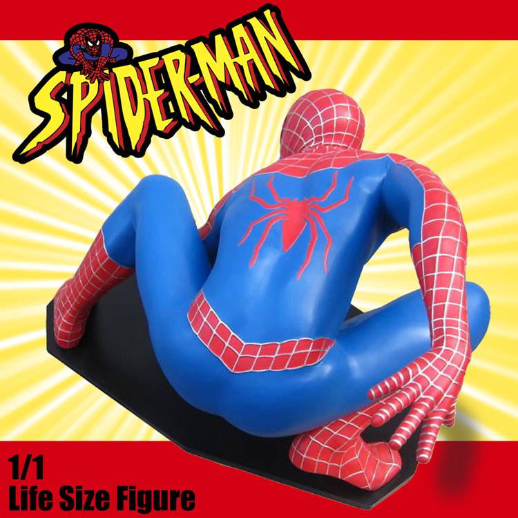 等身大フィギュア スパイダーマン しゃがみ・闘い FRP製 SPIDERMAN