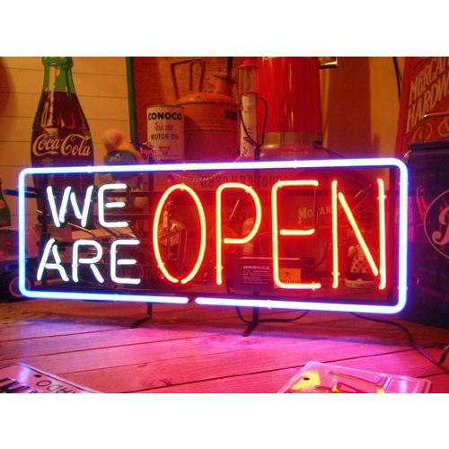 ネオンサイン　ガラス管　WE ARE OPEN ネオンサイン We Are Open ネオン管 照明 店舗装飾 インテリア