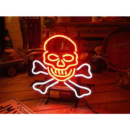ネオンサイン SKULL & BONE  ネオン管 照明 店舗装飾 インテリア ガレージング アメリカ雑貨 アメリカン雑貨 | ブランド登録なし