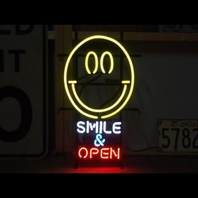 ネオンサイン ＜SMILE & OPEN スマイル＆オープン ＞ サイズ：H56