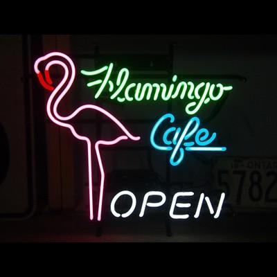 ネオンサイン ＜FLAMINGO CAFE フラミンゴカフェ＞ サイズ：H47×W52cm