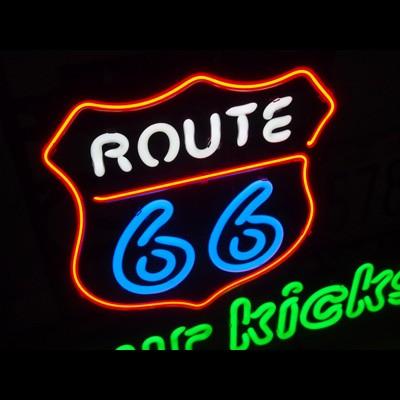 ネオンサイン ＜GET YOUR KICKS ON ROUTE 66 ルート66＞ サイズ：H37×W85cm ネオン管 照明 店 | ブランド登録なし | 01