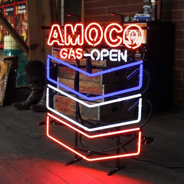 ネオンサイン 「AMOCO GAS-OPEN」 （アモコ GASオープン