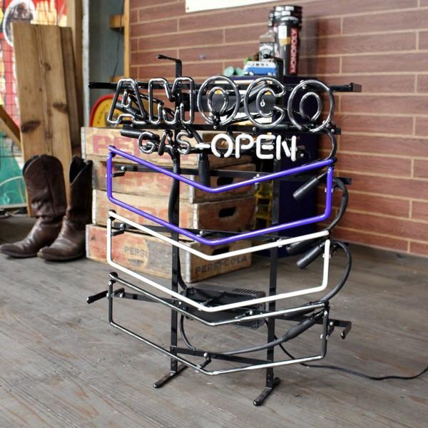 ネオンサイン 「AMOCO GAS-OPEN」 （アモコ GASオープン
