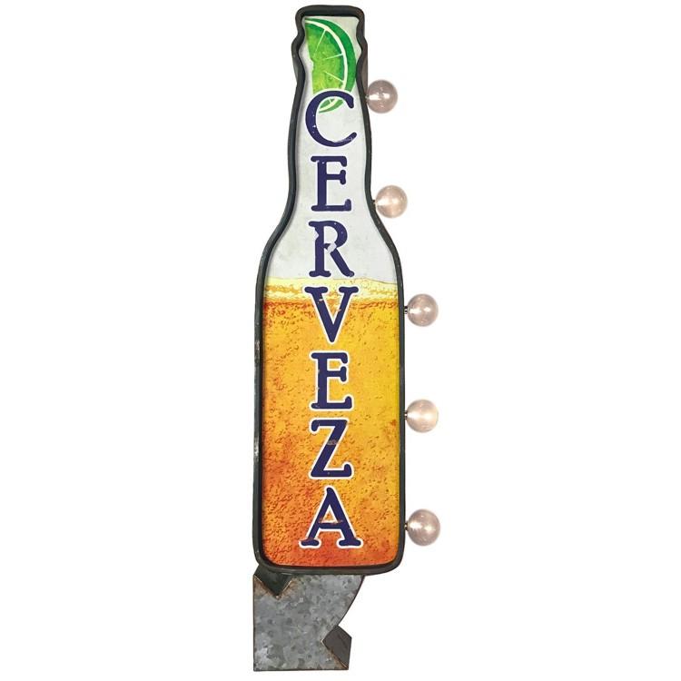 ダブルサイド マーキーサイン 「Cerveza」 #129214 ウォールディスプレー ガレージング  看板 アメリカ雑貨 アメリ｜colour