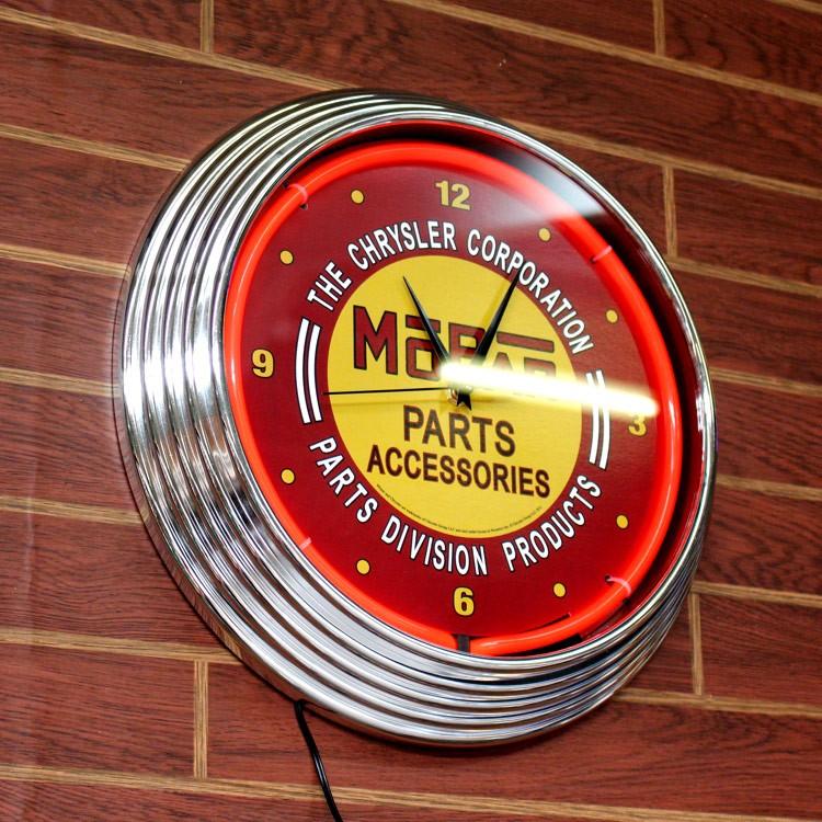 壁掛け 時計 ネオンクロック MOPAR PARTS ACCESSORIES モパー レッド