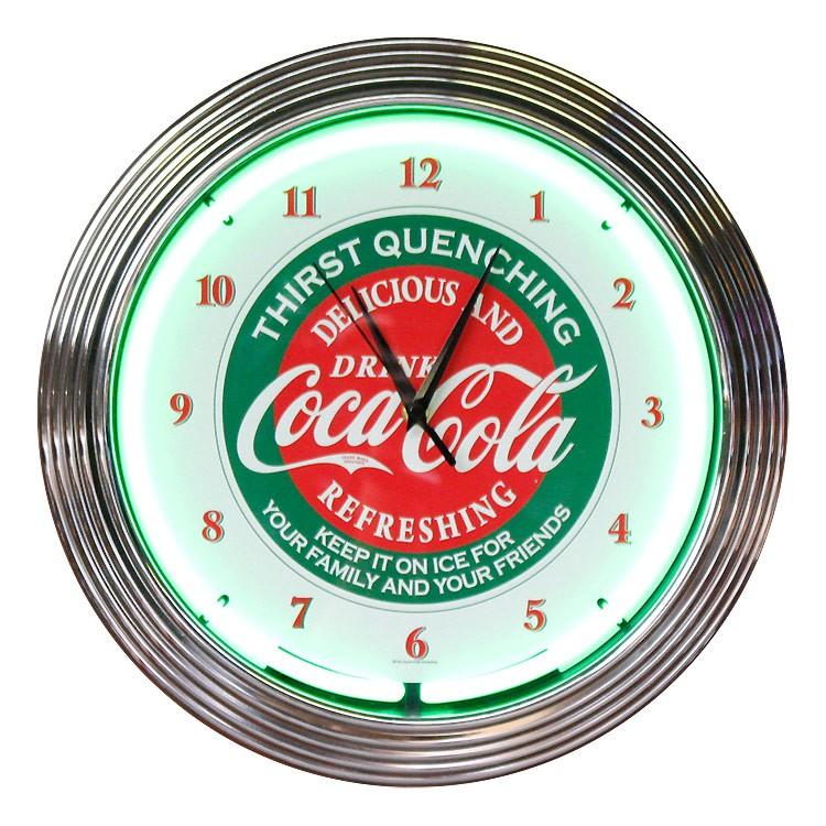 Coca Cola 壁掛け 時計 ネオンクロック COCA-COLA コカコーラ グリーン 