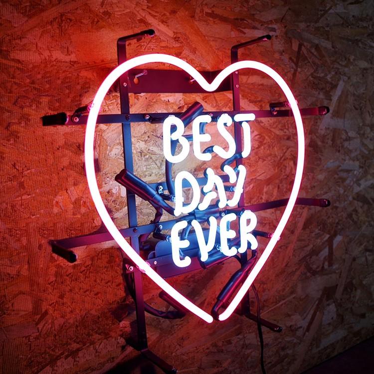 ネオンサイン / BEST DAY EVER ピンクのハート型 インテリア ネオン管 アメリカン インテリア 電飾 店舗 アメリカ | ブランド登録なし | 01