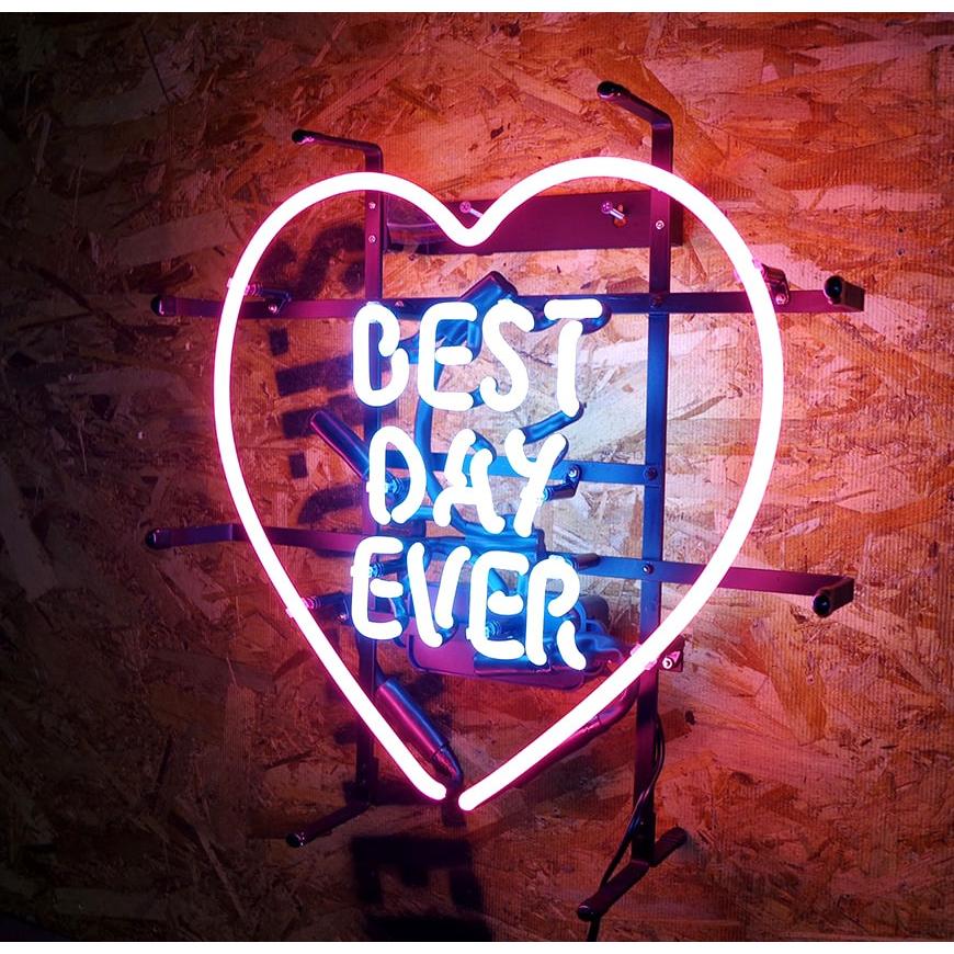 ネオンサイン / BEST DAY EVER ピンクのハート型 インテリア ネオン管 アメリカン インテリア 電飾 店舗 アメリカ | ブランド登録なし | 02
