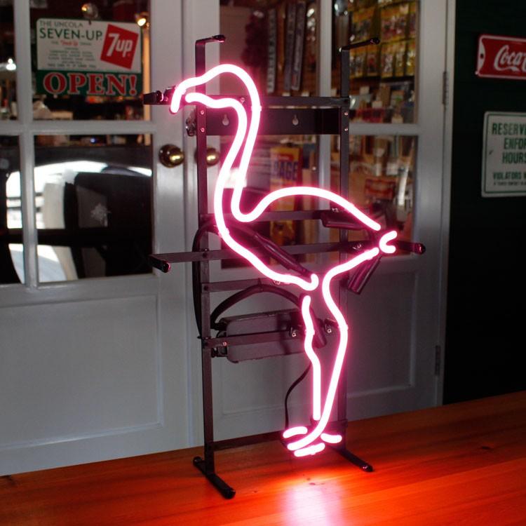 アメリカンネオンサイン PINK FLAMINGO 縦55×横34cm フラミンゴ ガレージ インテリア ネオン管 電飾 店舗装飾 | ブランド登録なし | 01