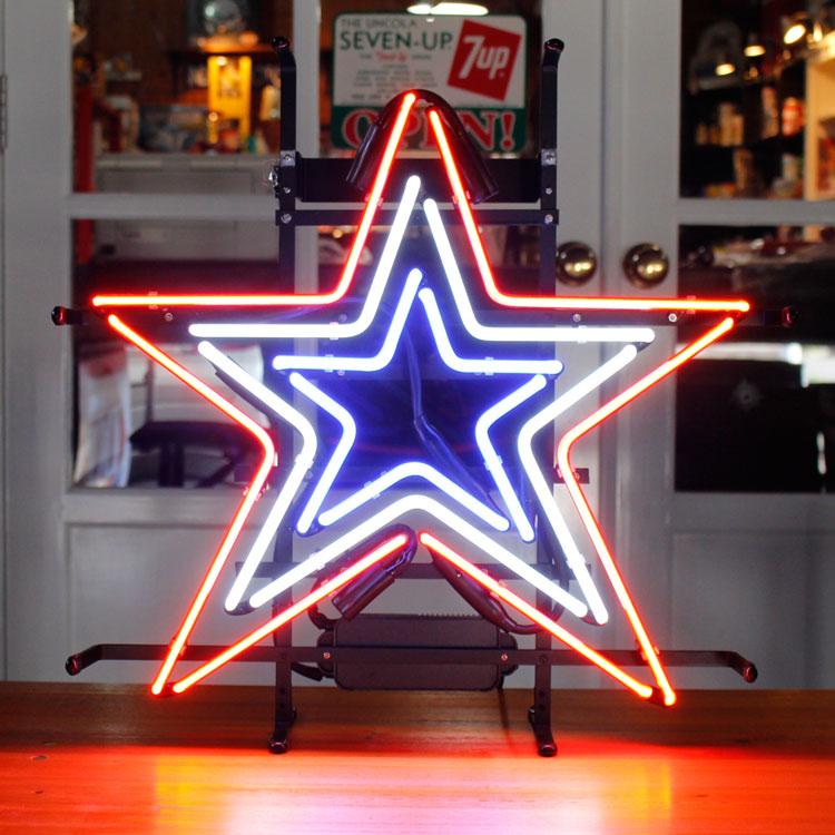 アメリカンネオンサイン STAR （星型デザイン） 縦54×横52cm ガレージ
