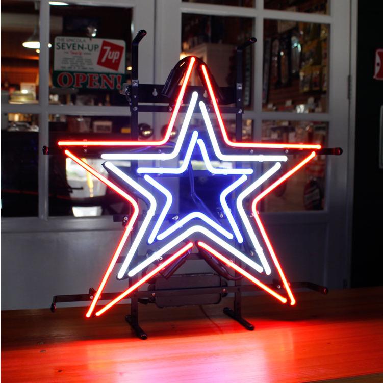 アメリカンネオンサイン STAR （星型デザイン） 縦54×横52cm ガレージ