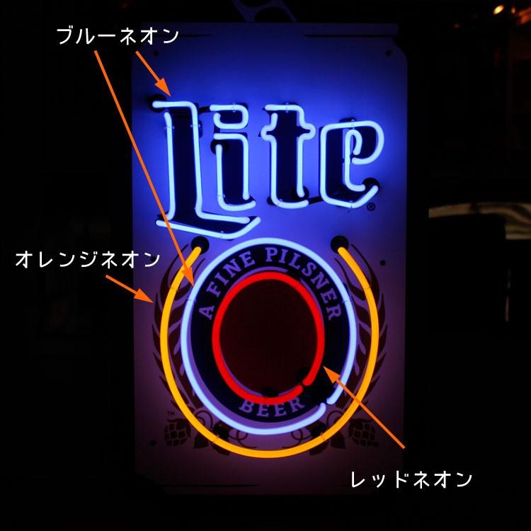 アメリカンネオンサイン Miller Lite （OFFICIAL NEON） 縦80×横45cm 