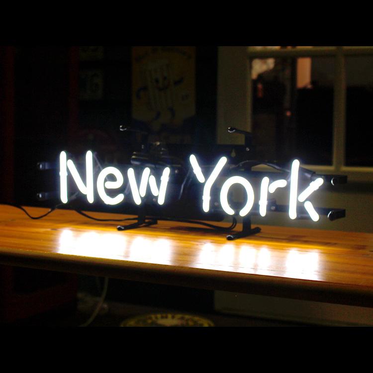 アメリカンネオンサイン New York ニューヨーク 文字デザイン 縦17×横54cm バー ガレージ インテリア ネオン管 電 | ブランド登録なし | 02