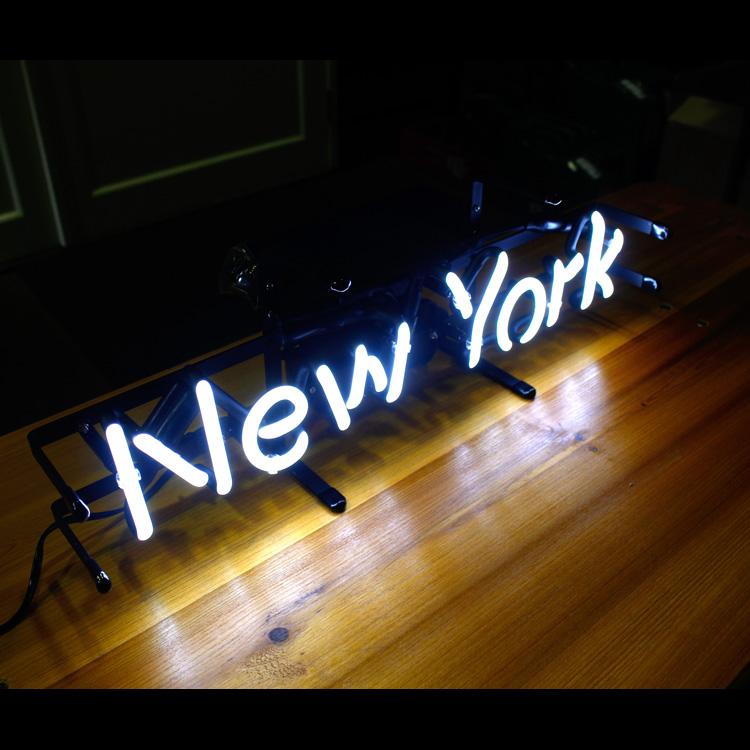 アメリカンネオンサイン New York ニューヨーク 文字デザイン 縦17×横54cm バー ガレージ インテリア ネオン管 電 | ブランド登録なし | 04