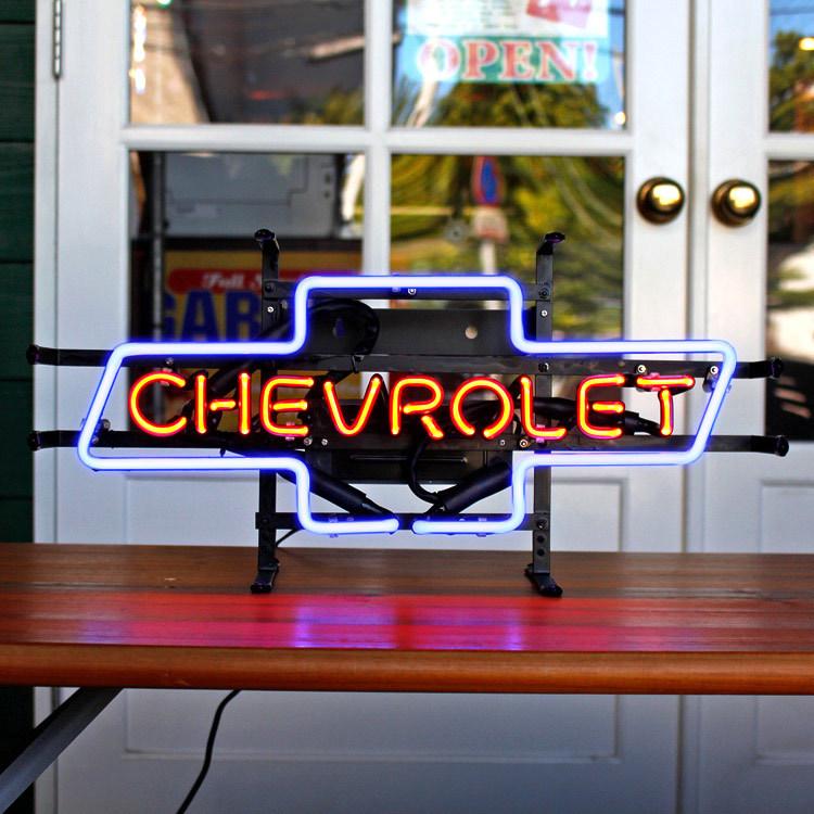 ネオンサイン CHEVROLET シボレー ボウタイ （レッド） 店舗 ガレージ