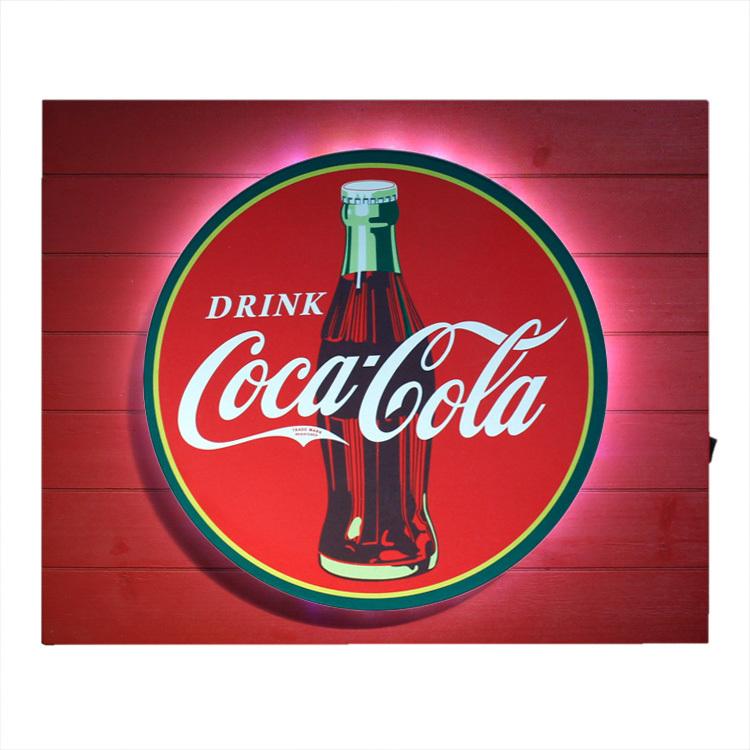 超人気の 看板 照明 Led バックライト ヴィンテージサイン Coca Cola コカ コーラ 縦37 5 横46 厚さ5 8cm 木製 インテリア 立体 ガレージ アメリカ雑貨 好評 Neocead Com