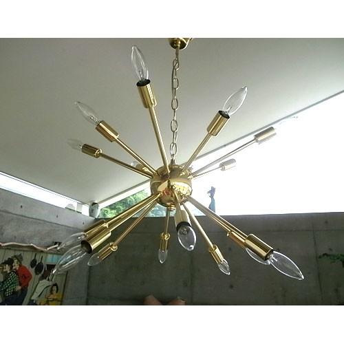天井照明 SPUTNIK LAMP スプートニクランプ 16バルブ 真鍮色 天井照明 SPUTNIK LAMP スプートニクランプ 16バルブ 真鍮色