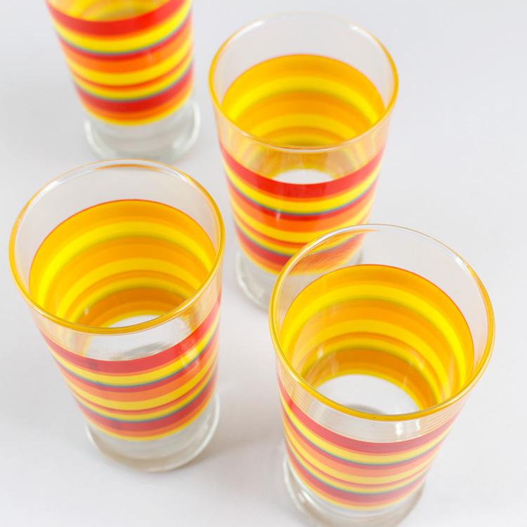 食器 アンカーホッキング ストライプ ジュースグラス 9oz/266ml 4個 