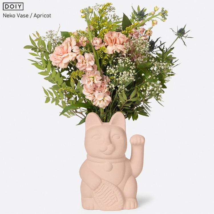 DOIY（ドーイ） 花びん フラワーベース Neko アプリコット W13×D10×H19