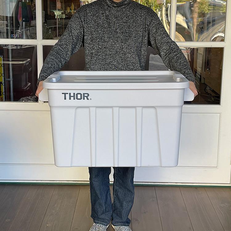 THOR（ソー） 収納BOX THOR LARGE TOTE DC 75L ライトグレー フタ付き
