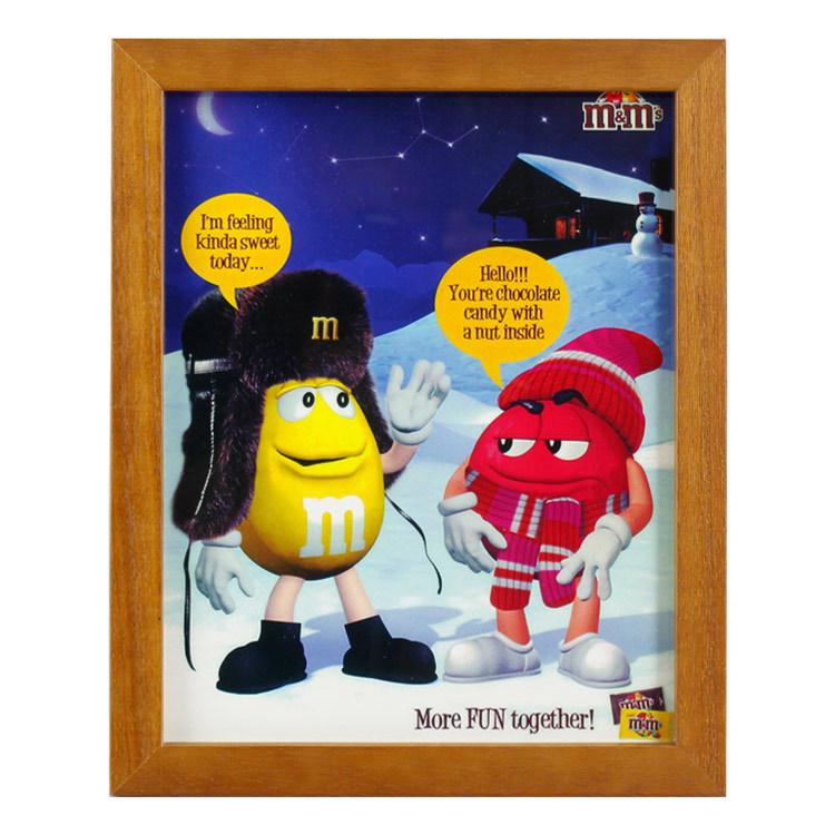 アウトドア版画 木製フレーム付き　M&M ピクチャーフレーム m&m's エムアンドエムズ CB-022 高さ28×幅23
