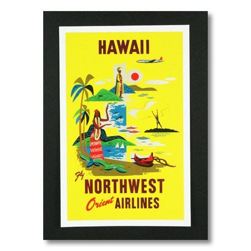 ハワイアンポスター エアラインシリーズ Hawaii Fly Northwest Orient Airlines ノースウエスト A 13 F アメリカン雑貨colour Yahoo 店 通販 Yahoo ショッピング