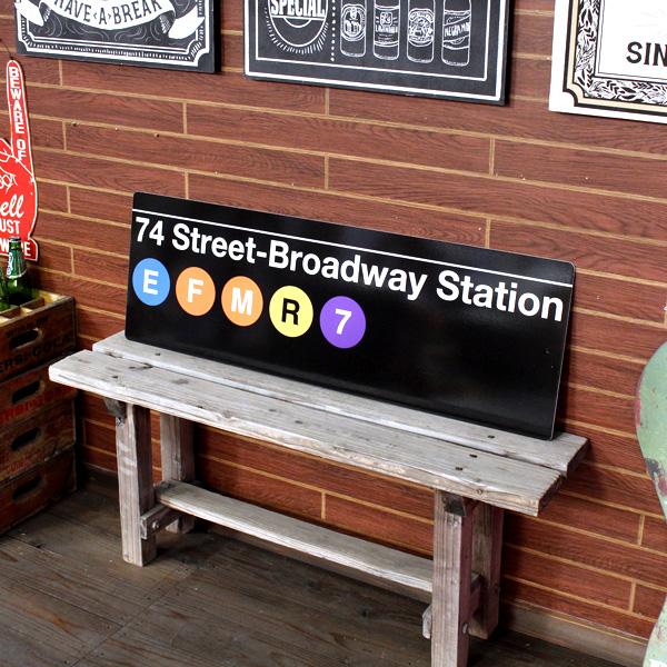 ニューヨーク地下鉄の案内標識 Lサイズ 「74 St -Broadway」 SW-3-L 縦30.5×横91.5cm New Yo | ブランド登録なし | 01