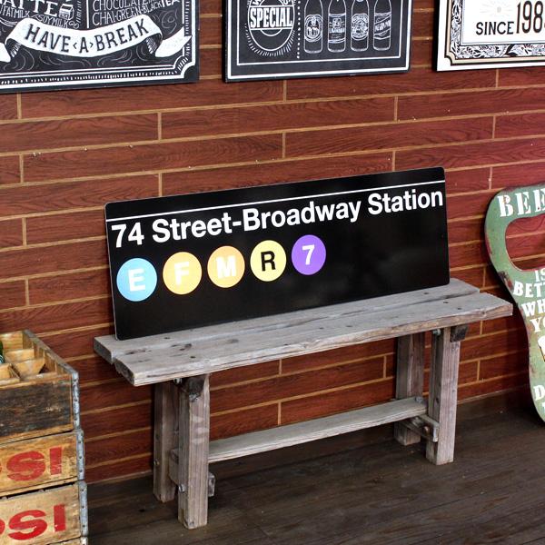 ニューヨーク地下鉄の案内標識 Lサイズ 「74 St -Broadway」 SW-3-L 縦30.5×横91.5cm New Yo | ブランド登録なし | 02