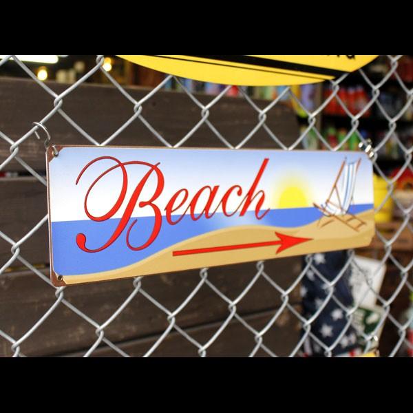 スティールサイン「BEACH」 V-117　　／ハワイアン／ビーチ／メタルサイン・看板／アメリカン雑貨／｜colour
