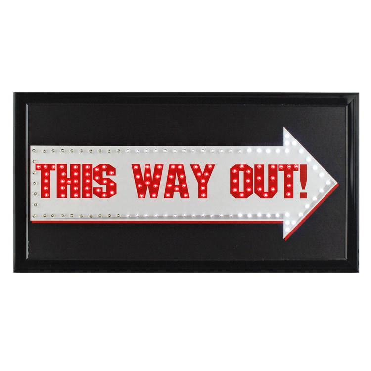 LEDサイン 「This Way Out 出口はこちら 」 #81568 幅48×高さ25×奥行