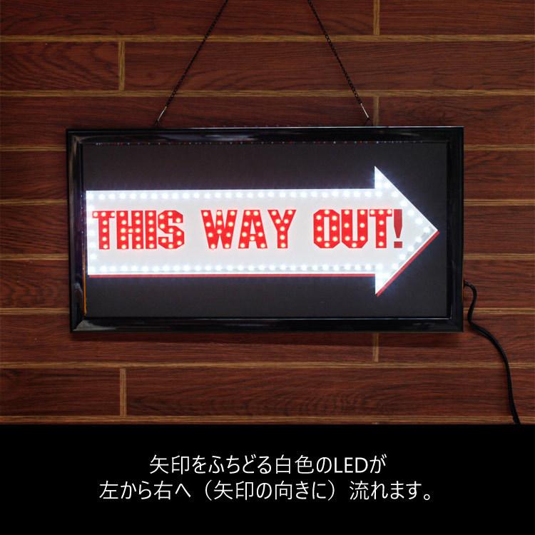 LEDサイン 「This Way Out 出口はこちら 」 #81568 幅48×高さ25×奥行