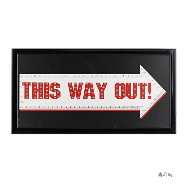 LEDサイン 「This Way Out 出口はこちら 」 #81568 幅48×高さ25×奥行