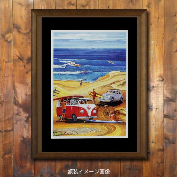 ポスター ハワイアンポスター サーフィン＆車クルマシリーズ J-4 VW