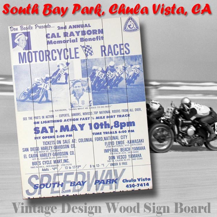 看板 木製 South Bay Park Chula Vista Ca 84 63cm バイクレース ウッドポスター 西海岸 ヴィンテージレーサー アメリカ雑貨 アメリカン雑貨 Www Nlqp Com